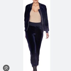 House of CB Midnight Blue Velvet Jacket y2k